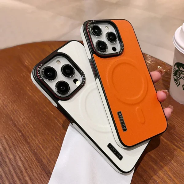 Matte Leather Magnetic Mag-Safe Wireless Charging Shockproof Case For iPhone 13 14 15 Plus Pro Max