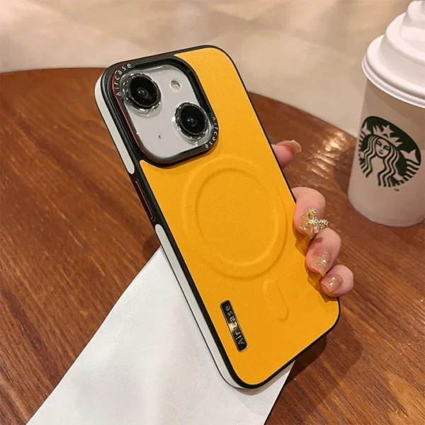 Matte Leather Magnetic Mag-Safe Wireless Charging Shockproof Case For iPhone 13 14 15 Plus Pro Max - Image 5
