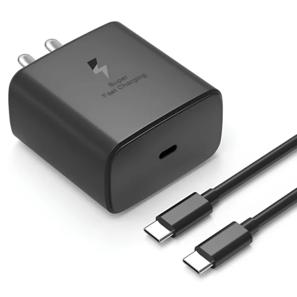 45W Type-C Charger with Cable for Samsung, USB C to C Port Android Phone Wall Charging Super Fast 2.0 Adapter for Galaxy S24 Ultra/S24/S23 ultra/S23/S23/Z fold/Flip/6/5/4, 45 w Charge Adaptor, Black